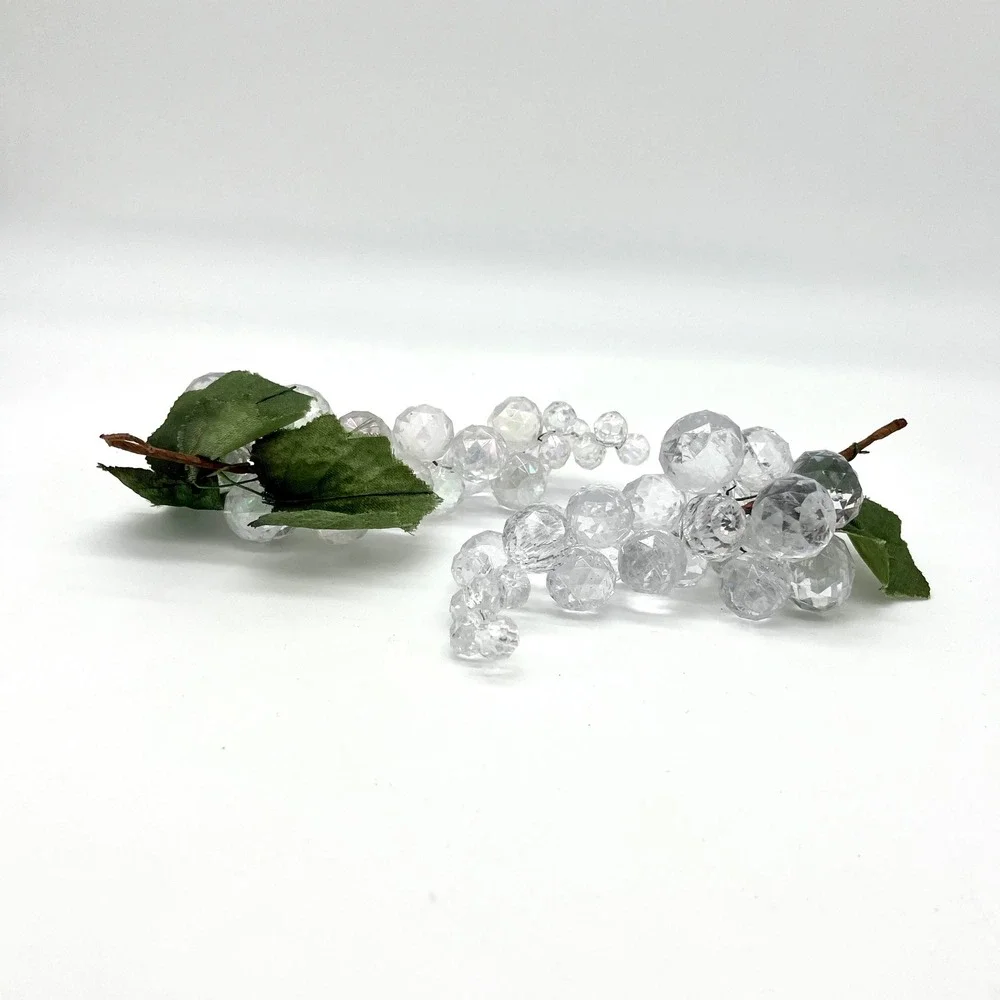 MCM Clear Lucite Acrylic Grapes‎ Decorative Fruit Cluster Home Decor Vintage